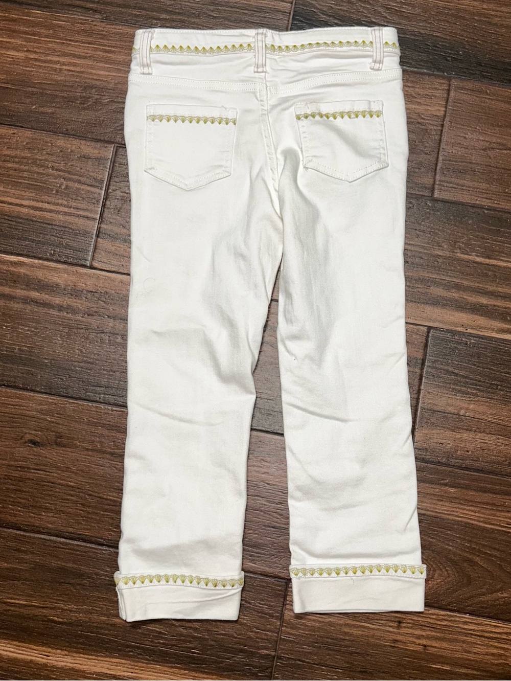 Matilda Jane Enchanted Garden Logan Straight Leg Cropped Jeans 8 Cream - Picture 2 of 9